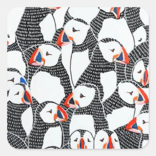 Puffin Quadratischer Aufkleber