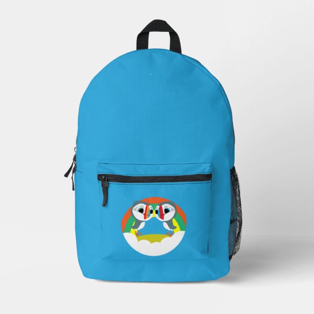 Puffin Rocks Bedruckter Rucksack (Vorderseite)