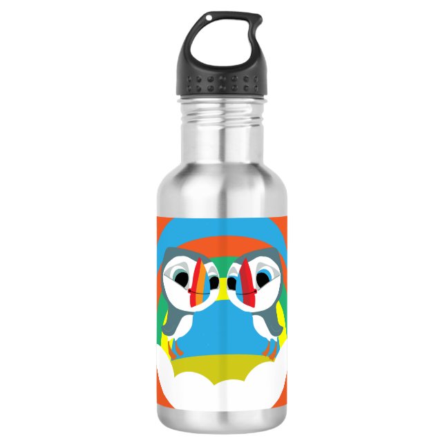 Puffin Rocks Edelstahlflasche (Vorderseite)