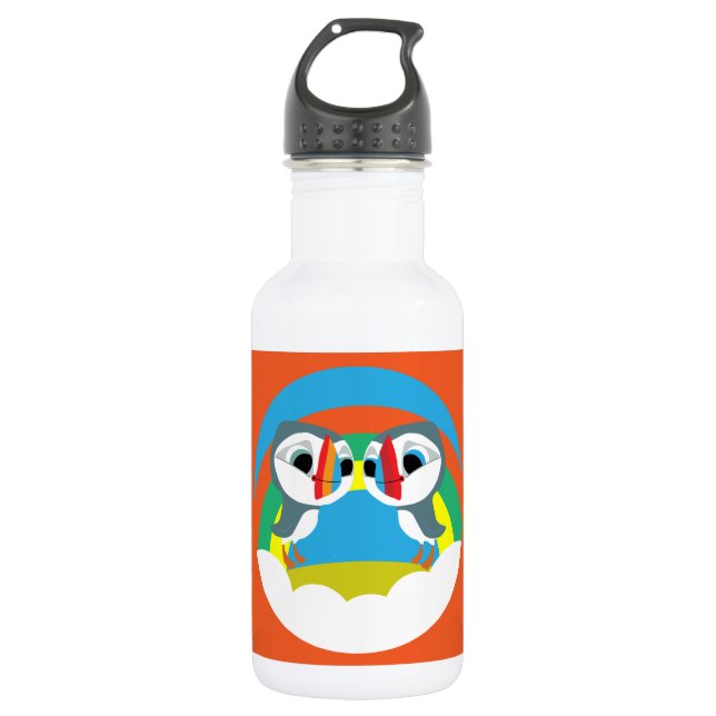 Puffin Rocks Edelstahlflasche (Vorderseite)