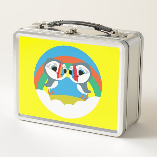 Puffin Rocks Metall Brotdose (Vorderseite)