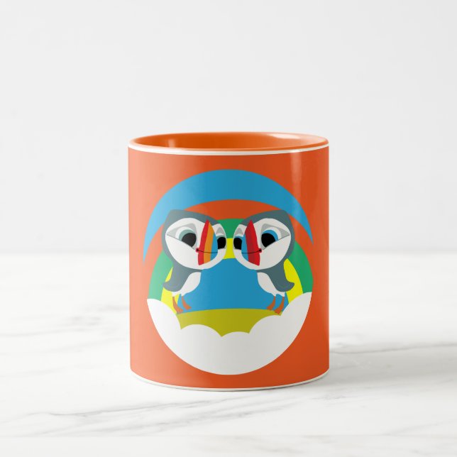 Puffin Rocks Zweifarbige Tasse (Mittel)