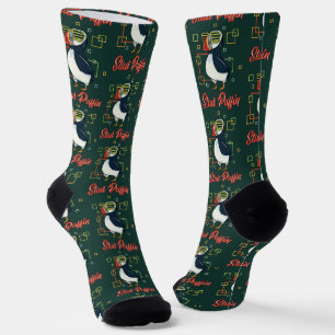 Puffin Sea Bird Illustration Swag Socken