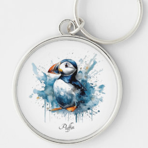 Puffin Splash, individuell Schlüsselanhänger