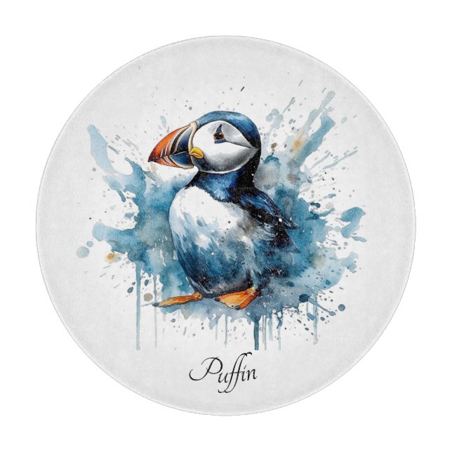 Puffin Splash, individuell Schneidebrett (Vorderseite)
