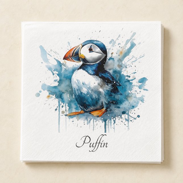 Puffin Splash, individuell Serviette (Von Creator hochgeladen)