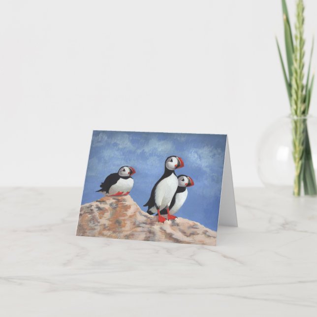 Puffin Trio Dankeskarte (Vorderseite)