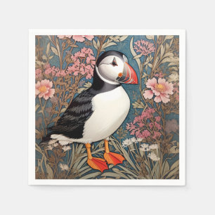 Puffin und Sea Thrift Blume William Morris Serviette