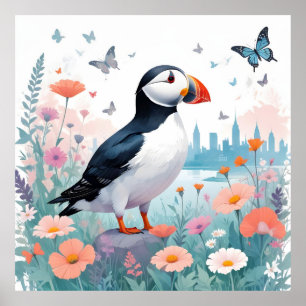 Puffin Vintage Tierart Dekoration Art