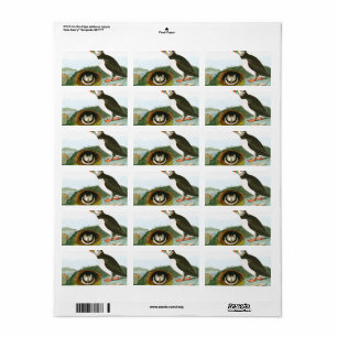 Puffin von John James Audubon Adressaufkleber