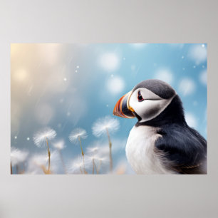 Puffin Wild Bird Animal Tranquil Friedlich Poster