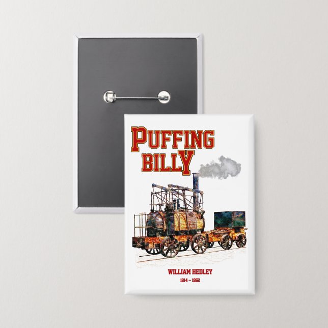 Puffing Billy Dampfzug Englische Lokomotive Button (Vorderseite/Rückseite)