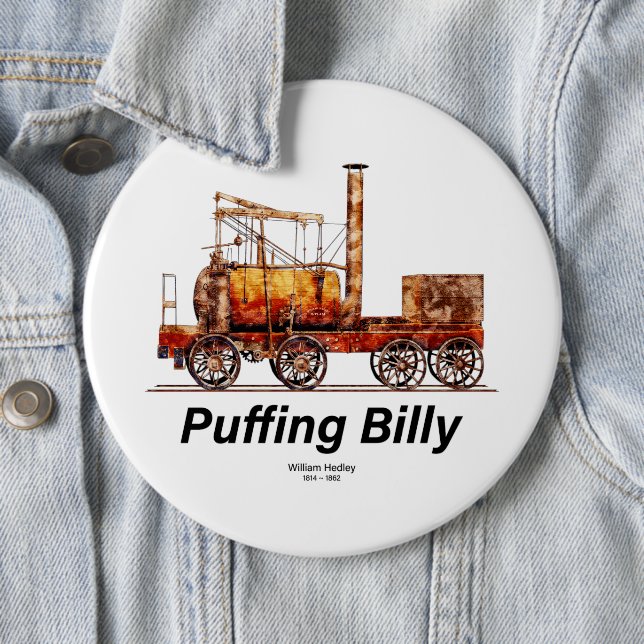 Puffing Billy Dampfzug Englische Lokomotive Button (Beispiel)