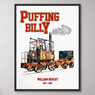 Puffing Billy Dampfzug Englische Lokomotive Poster