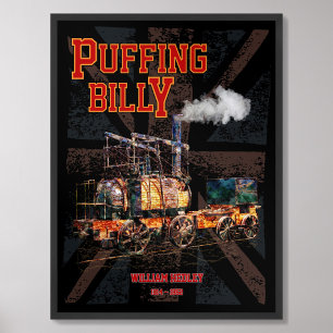 Puffing Billy Dampfzug Englische Lokomotive Poster