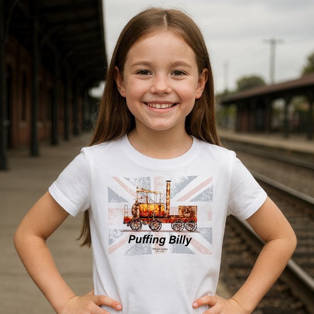 Puffing Billy Dampfzug Englische Lokomotive T-Shirt (Puffing Billy Steam Train English Locomotive. Girl Basic T-Shirt)