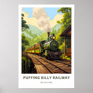Puffing Billy Railway Melbourne Travel Print Poster