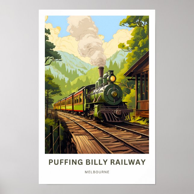 Puffing Billy Railway Melbourne Travel Print Poster (Vorne)