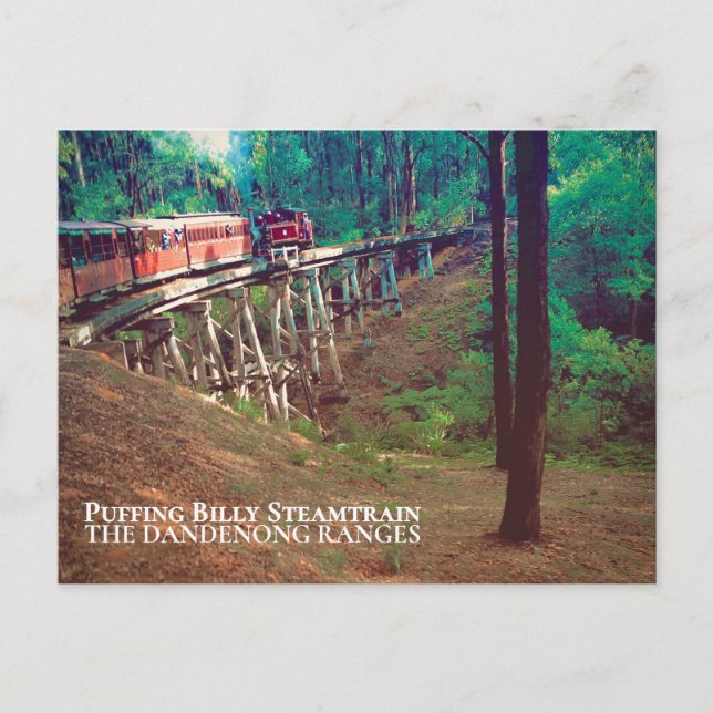 Puffing Billy Steamtrain, Dandenong Ranges Postkarte (Vorderseite)