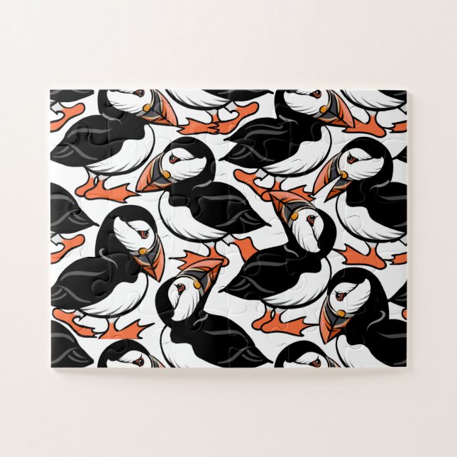 Puffins auf Parade Jigsaw Puzzle (Horizontal)