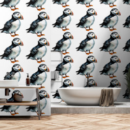 Puffins Design Vinyl Wallpaper Tapete
