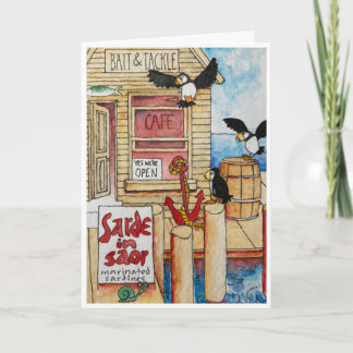Puffins Fine Dining gefaltete Notizkarte