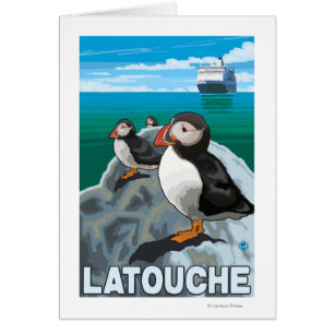 Puffins & Kreuzfahrtschiff - Latouche, Alaska