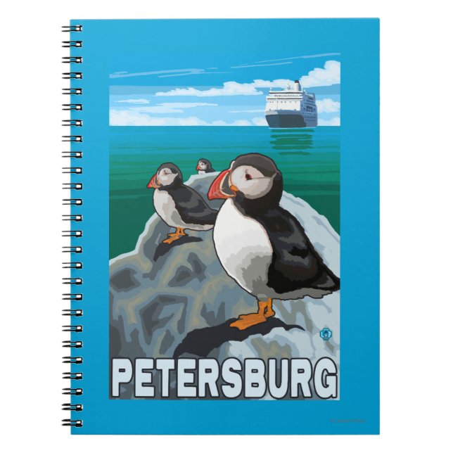 Puffins & Kreuzfahrtschiff - Petersburg, Alaska Notizblock (Vorderseite)