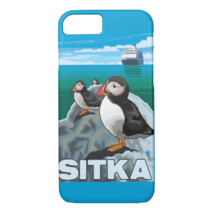 Puffins & Kreuzfahrtschiff - Sitka, Alaska Case-Mate iPhone Hülle