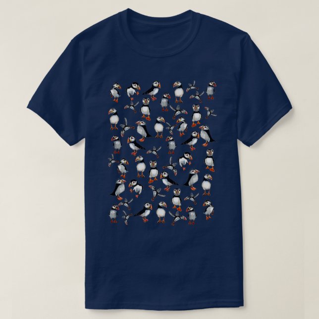 Puffins Pattern T-Shirt (Design vorne)
