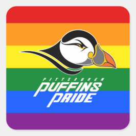 Puffins Pride Quadratischer Aufkleber