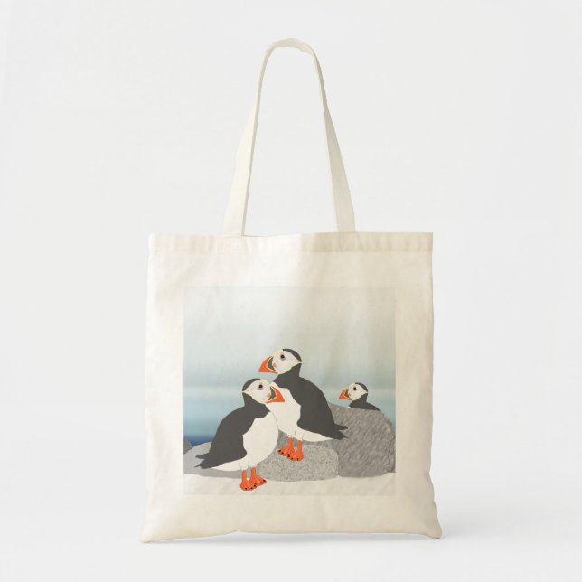 Puffins-Taschen-Tasche Tragetasche (Vorne)
