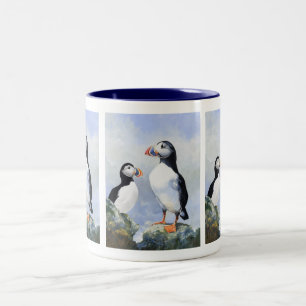 Puffins-Tasse Zweifarbige Tasse