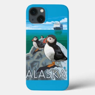 Puffins watching a Cruise Ship Case-Mate iPhone Hülle