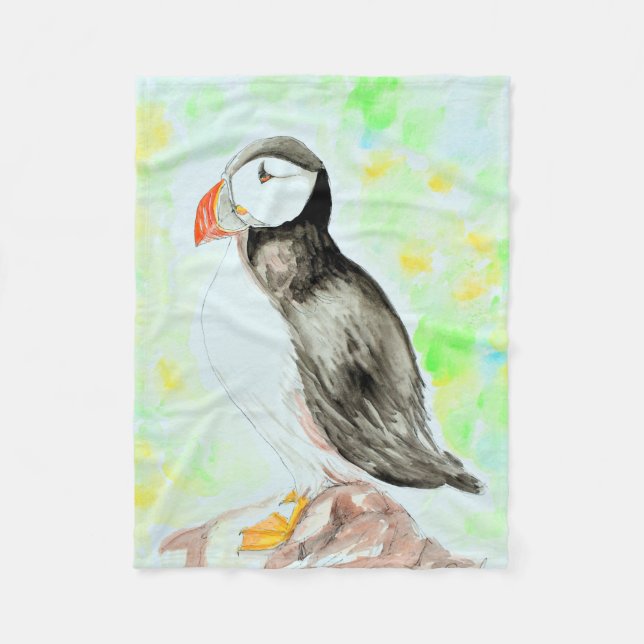 Pufftinte und Aquarellmalerei Fleecedecke (Vorderseite)