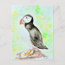 Pufftinte und Aquarellmalerei Postkarte