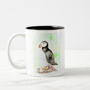 Pufftinte und Aquarellmalerei Zweifarbige Tasse