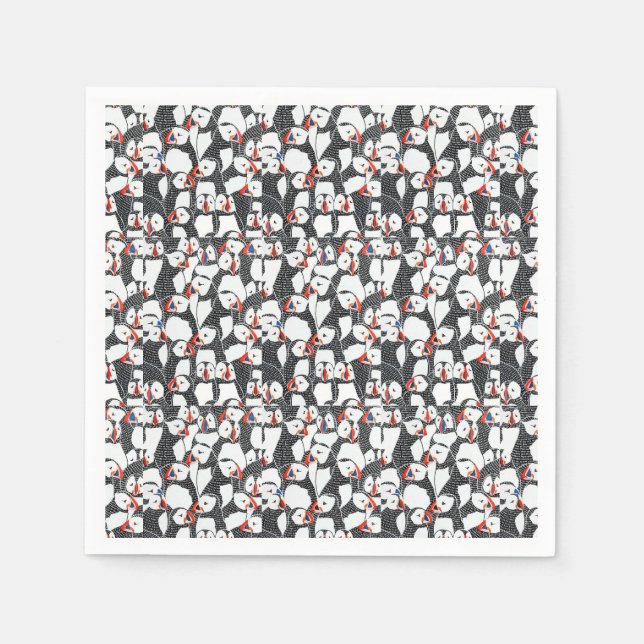 Puffvogelmuster Serviette (Vorderseite)