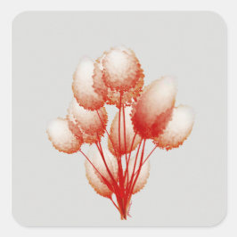 Puffy Blooms Quadratischer Aufkleber