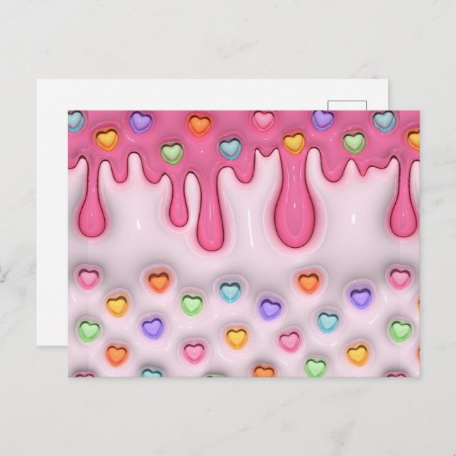 Puffy Cake Frosting Birthday Postkarte (Vorne/Hinten)