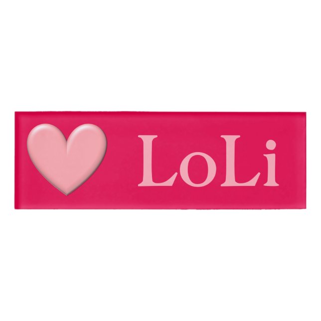 Puffy Heart Namenschild (Vorderseite)