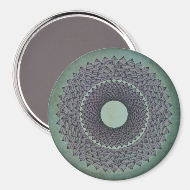 Puffy Points Mandala Magnet (Vorderseite/Rückseite)