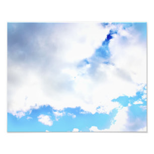 Puffy White Clouds und Blue Sky Fotodruck