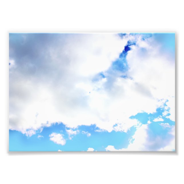 Puffy White Clouds und Blue Sky Fotodruck (Vorne)