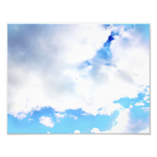 Puffy White Clouds und Blue Sky Fotodruck