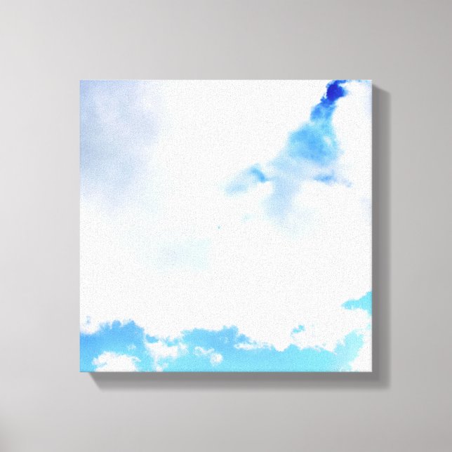 Puffy White Clouds und Blue Sky Leinwanddruck (Vorderseite)