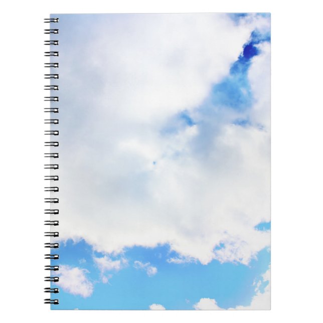 Puffy White Clouds und Blue Sky Notizblock (Vorderseite)