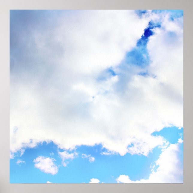 Puffy White Clouds und Blue Sky Poster (Vorne)