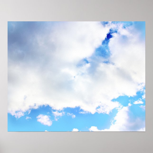 Puffy White Clouds und Blue Sky Poster (Vorne)