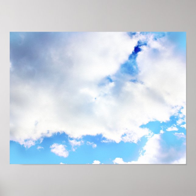 Puffy White Clouds und Blue Sky Poster (Vorne)